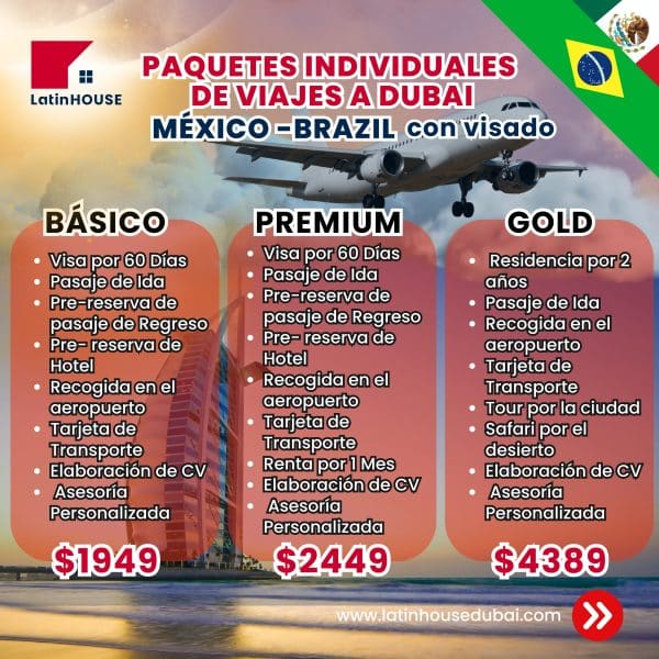 Paquetes individuales de viajes a Dubai (México-Brasil)