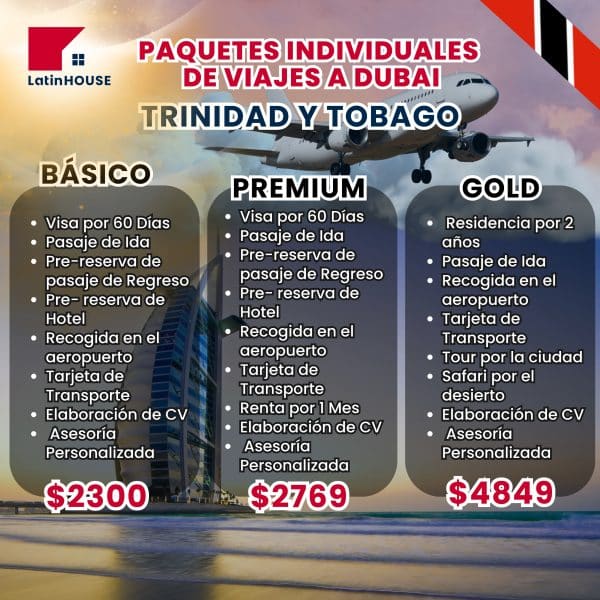 Paquetes individuales de viajes a Dubai (Trinidad y Tobago)